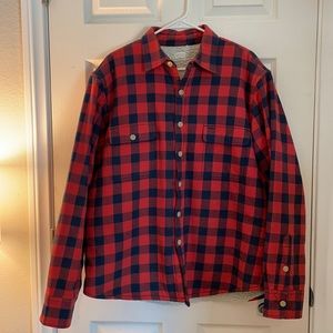 Men’s Sherpa Buffalo Check Button-up Jacket